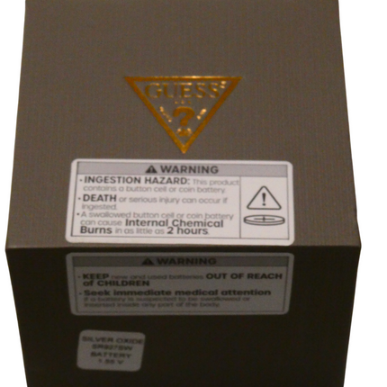 GUESS Comfortable Gold-Tone Black Stain Resistant Silicone Watch with Crystal Em