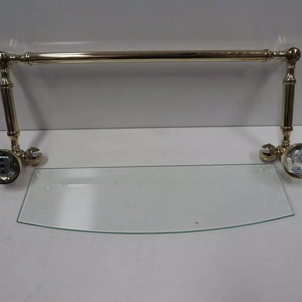 Allied Brass DT-33TB/18-PB Glass Shelf with Towel Bar, 18-Inch x 5-Inch