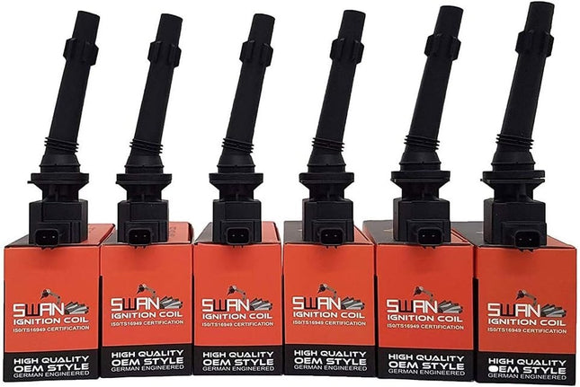 Pack of 6 - SWAN Ignition Coil for Ford Falcon FG, Territory, G6 & G6E; FPV F6 &