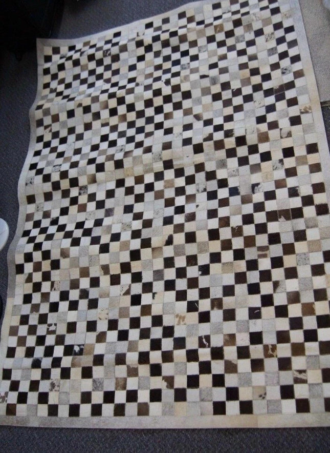 Studio Collection Hand Made / Hairon Leather Patch Rug 225cm x 155cm