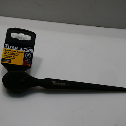 Titan Forge 11077 3/8-Inch Drive x 10-Inch 72 Tooth Construction Spud Ratchet