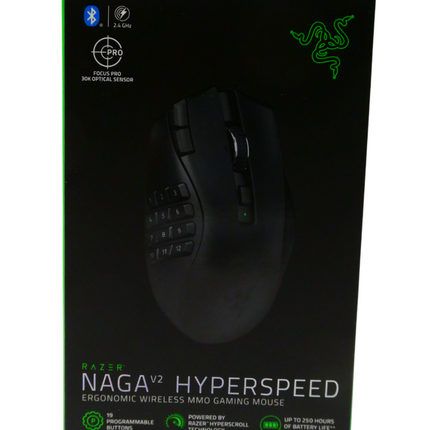 Razer Naga V2 HyperSpeed - Ergonomic Wireless MMO Gaming Mouse with 19 Programma