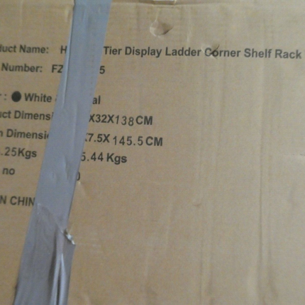 HelloFurniture 4 Tier Ladder Shelving Unit Display Stand Book Rack Corner Storag