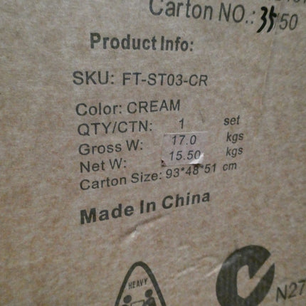 La Bella 3-Piece Coffee Table & Ottoman Set – Modern Industrial Living Room Furn