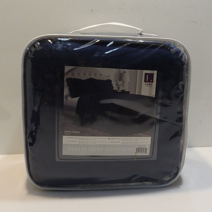 Lush Decor Ruffle Skirt Bedspread, Navy, Queen