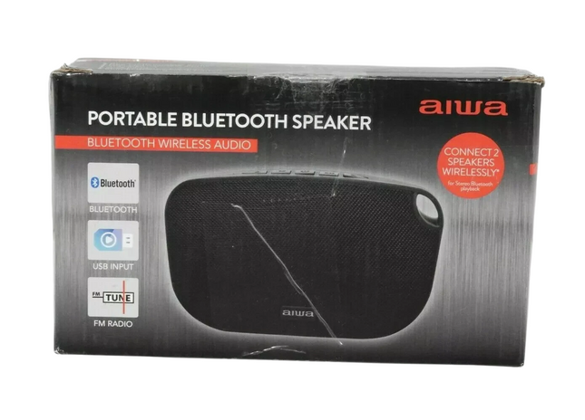 AIWA Soulmate (Black) ABT-110 Portable Bluetooth Speaker with Built-in Mic & TWS