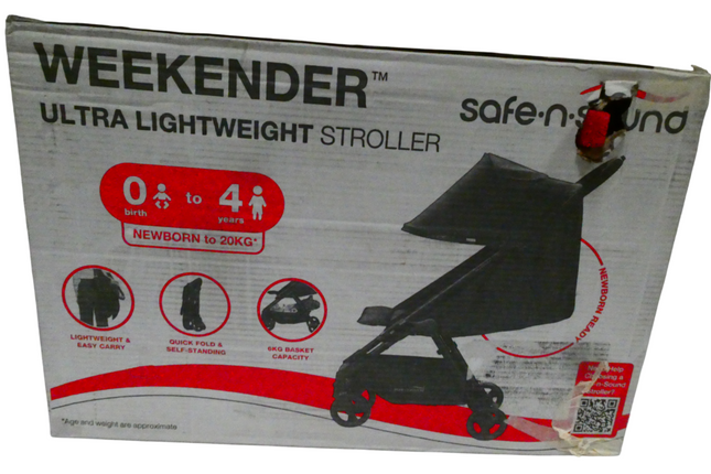 Safe-n-Sound Weekender Stroller, Compact, Lightweight Self Standing Fold with Ad