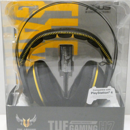 ASUS TUF Gaming H7 PC and PS4 Wired On Ear Headset with Mic (Yellow), Black Yell