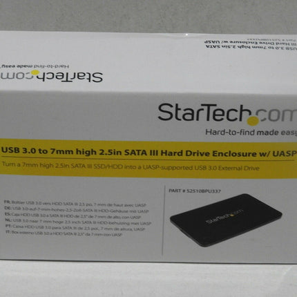 StarTech.com Drive Enclosure for 2.5in SATA SSDs / HDDs - USB 3.0 - 7mm