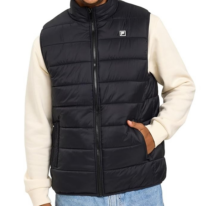 FILA Unisex Adult's Aldo Uni Puffer Jacket, Black, 3X-Large