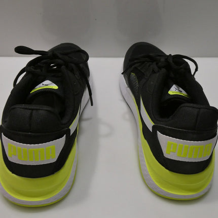 PUMA Men's Anzarun Grid Sneaker, Black/White/Lime Squeeze, US 10