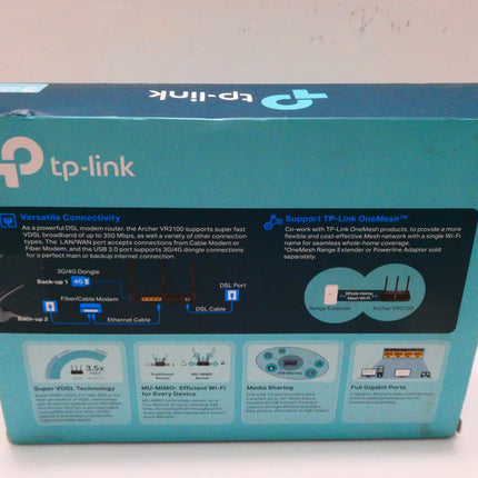 TP-LINK AC2100 Archer VR2100 ADSL/VDSL Modem Router OneMesh - Black