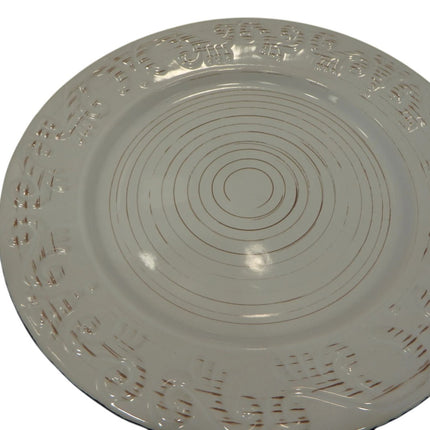 Pfaltzgraff Trellis White 16-Piece Dinnerware Set, Service for 4, Distressed Whi