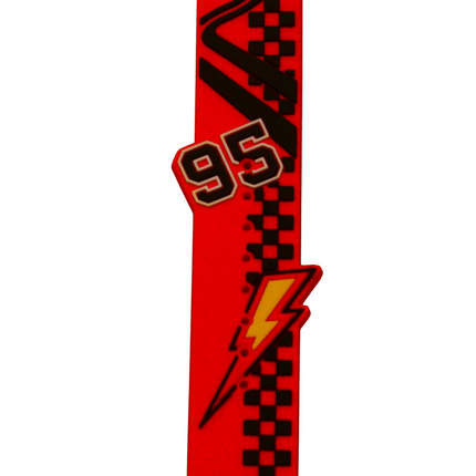 Disney Cars Lightning McQueen Boy's Red Plastic Time Teacher Watch, Red 3D Strap