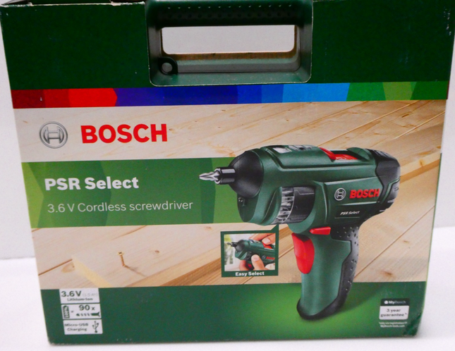 Bosch 3.6 V Cordless Electric Screwdriver Gun & Case PSR Select