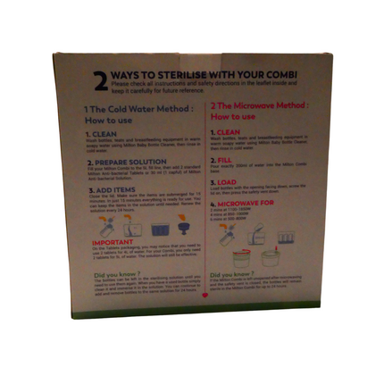 Milton 2 in 1 Combi Steriliser Starter Kit | Use in Microwave in 2 Mins |Cold Wa
