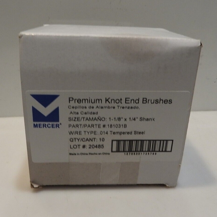 Mercer Industries 181031B Premium Knot End Brush, 1-1/8" x 1/4" Shank For Drills