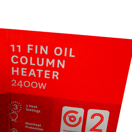 Goldair 2400W 11 Fin Oil Column Heater with 3 Heat Settings and Adjustable Therm