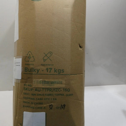 Zinus Queen Quilted Pillowtop Mattress Topper with Elastic Skirt - Fits 40cm Thi