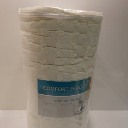 Comfort Spaces Cotton Comforter Set Jacquard Pom-Pom Tufts Design, Down Alternat
