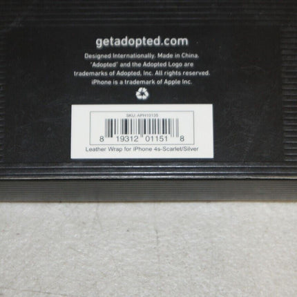 Adopted Leather Wrap Case for iPhone 4 - Scarlet/Silver