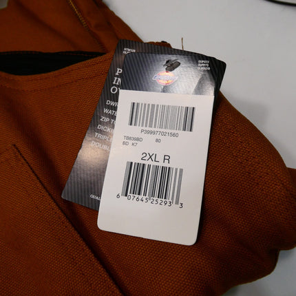 Dickies Men's Duck Insulated Bib Overall, Brown Duck, XX-Large