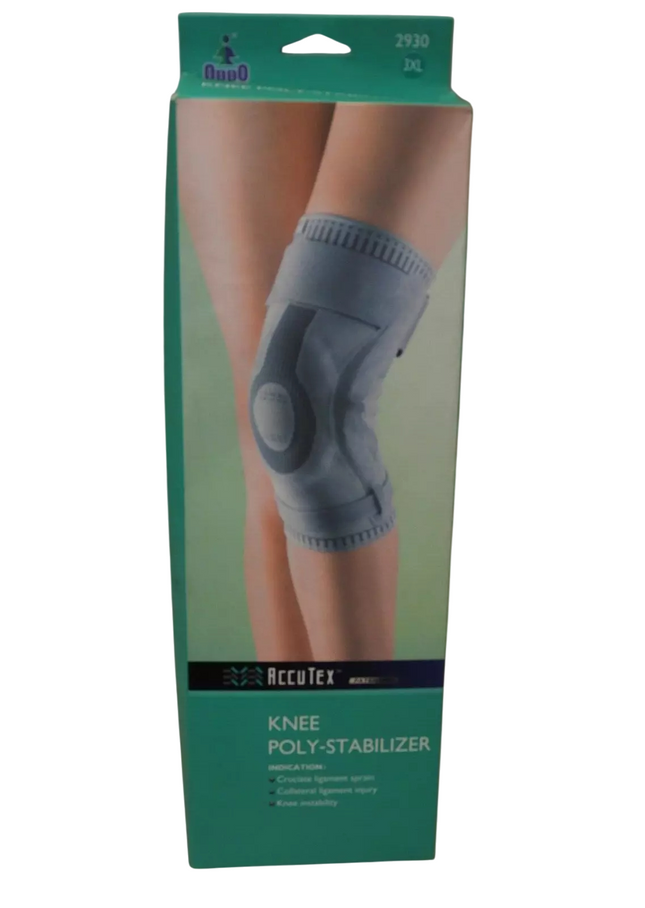 Oppo 2930 Accutex Knee Poly-stabiliser, XXX-Large, Knee Sleeve for Sprains, Stra