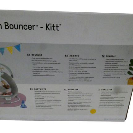Ingenuity InLighten Baby Bouncer Seat with Light Up-Toy Bar and Bunny Tummy Time
