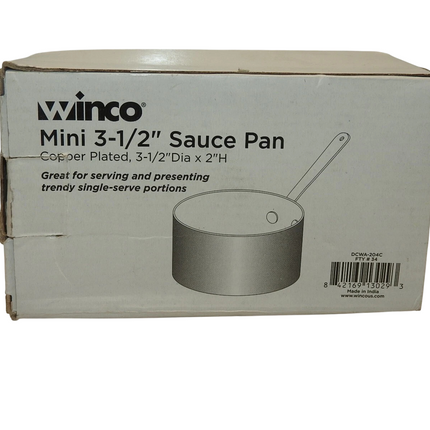 Winco DCWA-204C Copper Plated Stainless Steel 3-1/2" Diameter Mini Sauce Pan Ser