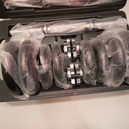 AmazonBasics Adjustable Barbell Lifting Dumbells Weight Set with Case - 17.2 kg,