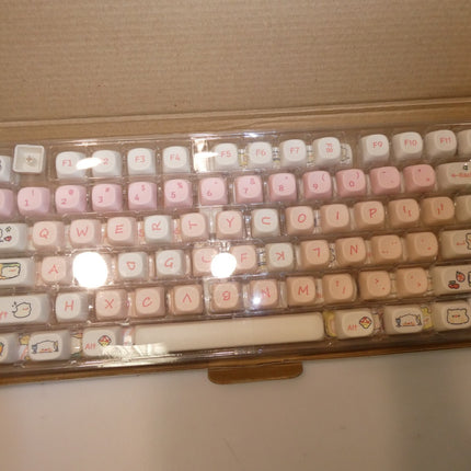 Hyekit PBT Keycaps for Mechanical Keyboard - 145 Keys Pink Pig Keycaps, Dye-Subl