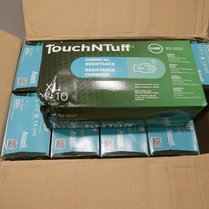 Ansell TouchNTuff 92-600 Nitrile Gloves (10 x Pack Of 100)