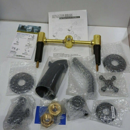 Kingston Brass KB245AX Twin Handle Tub and Shower Faucet with Decor Cross Handle