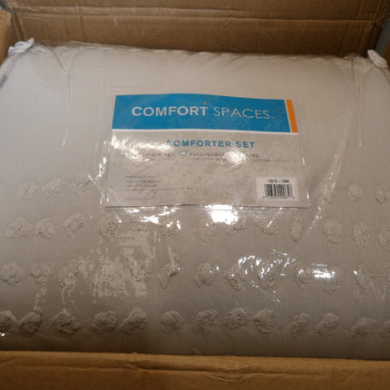 Comfort Spaces 100% Comforter Set Cotton Jacquard Pom Tufts Design Hypoallergeni