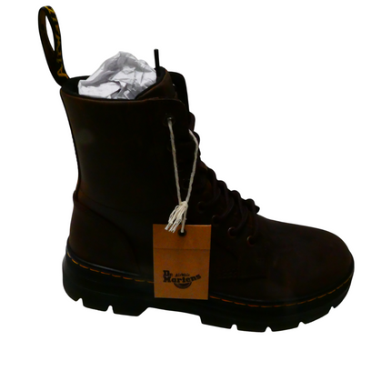 Dr. Martens Unisex Combs Leather 8-Eye Boot Crazy Horse Leather, Dark Brown,UK6