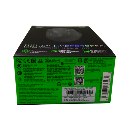 Razer Naga V2 HyperSpeed - Ergonomic Wireless MMO Gaming Mouse with 19 Programma