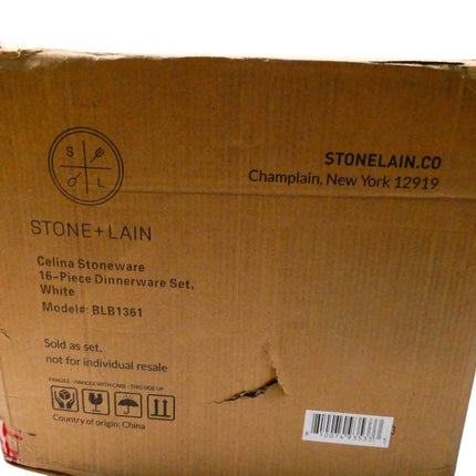 Stone + Lian Celina Stoneware 16-Piece Dinnerware Set White - BLB1361