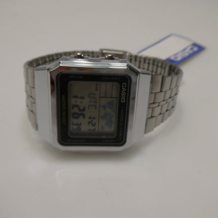 Casio Vintage A500WA-1DF Black Dial Silver Stainless Steel Band Digital Watch -