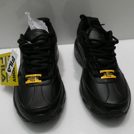 FILA Women's Memory Workshift Sneaker, Black/Black/Black, 6 US