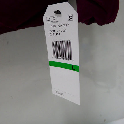 Nautica Women's Short Stretch Lightweight Puffer Jacket with Removeable Hood, L