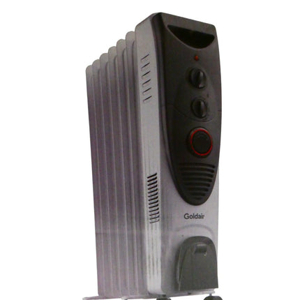 Goldair 1900W 7 Fin Dual Tech Oil Column Heater with 3 Heat Settings, 24-Hour Ti