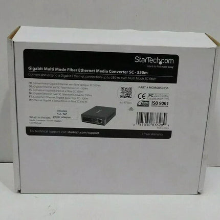 StarTech.com 1000 Mbps Gigabit Multi Mode Fiber Ethernet Media Converter SC 550m