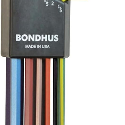 Bondhus 69499 Ball End L-Wrench Set with Colorguard Finish, 9 Piece Size Name...
