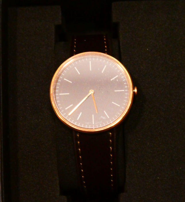 Uniform Wares M35 Two Hand Watch , PVD Rose Gold Case- Brown Cordovan