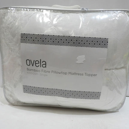 Ovela 1000GSM Bamboo Fibre Pillowtop Mattress Topper (Single)