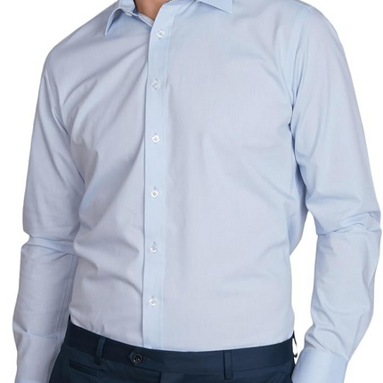 Abelard Men's 4 Way Stretch Poplin Slim Fit Dress Shirt, Sky, XL