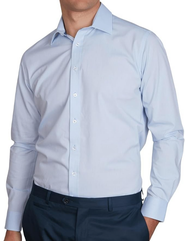 Abelard Men's 4 Way Stretch Poplin Slim Fit Dress Shirt, Sky, XL