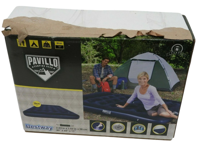 Bestway Pavillo™ 80" x 60" x 11"/2.03m x 1.52m x 28cm Airbed Queen Built-in Foot