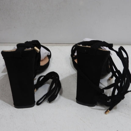 BILLINI Women's DAIANO Strappy Block Heel, Black Suede, 6 AU