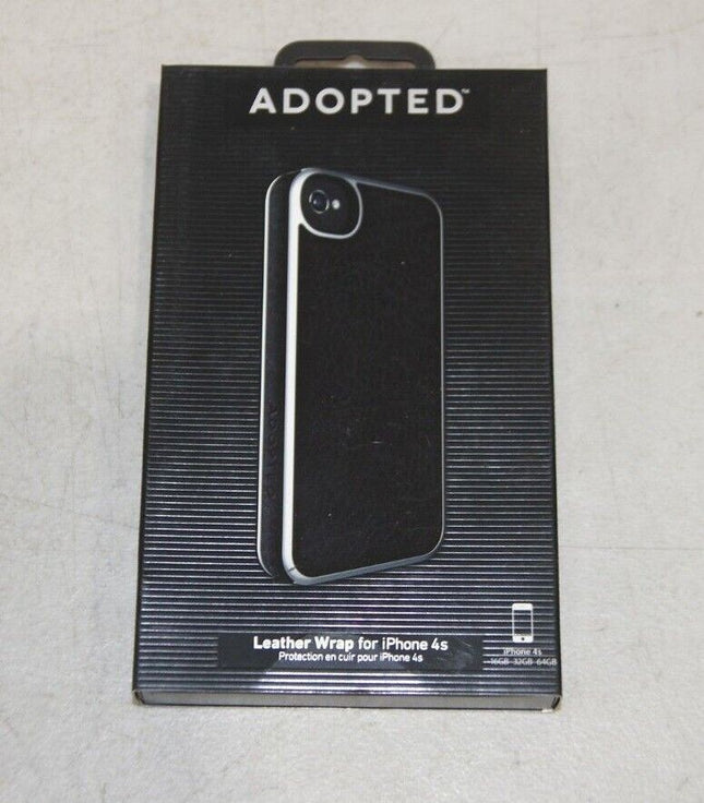 Adopted Leather Wrap Case for iPhone 4 - Black/Silver